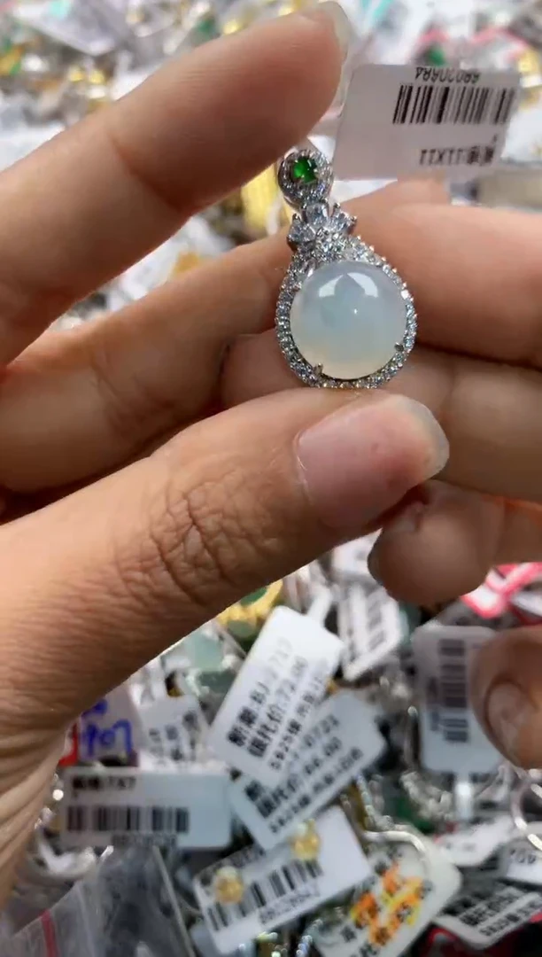 银S925镶嵌戒指翡翠11      8