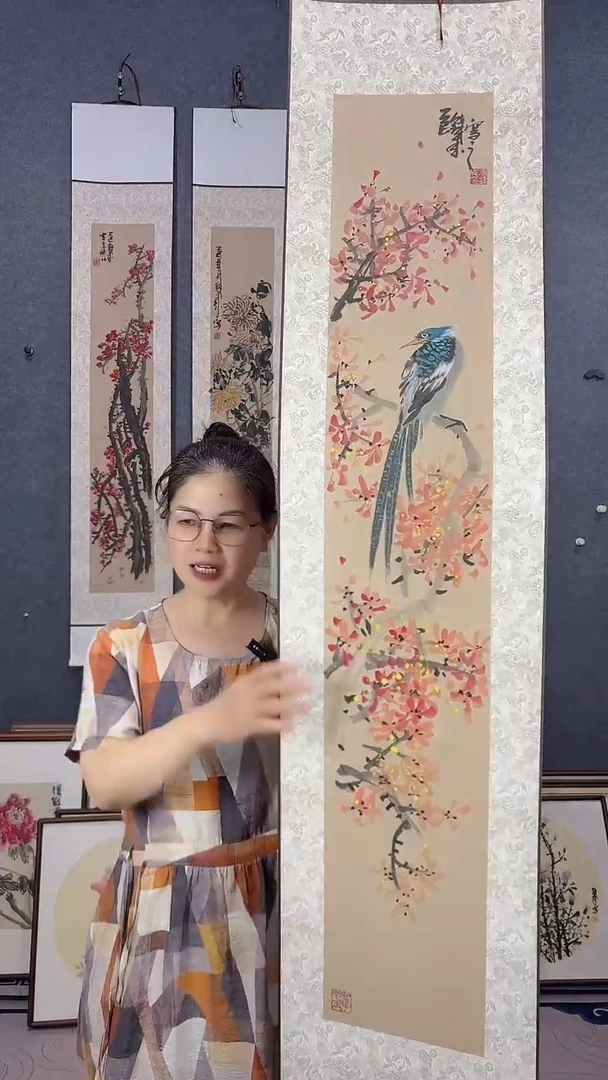 国画175*32吴铁成手绘卷轴
