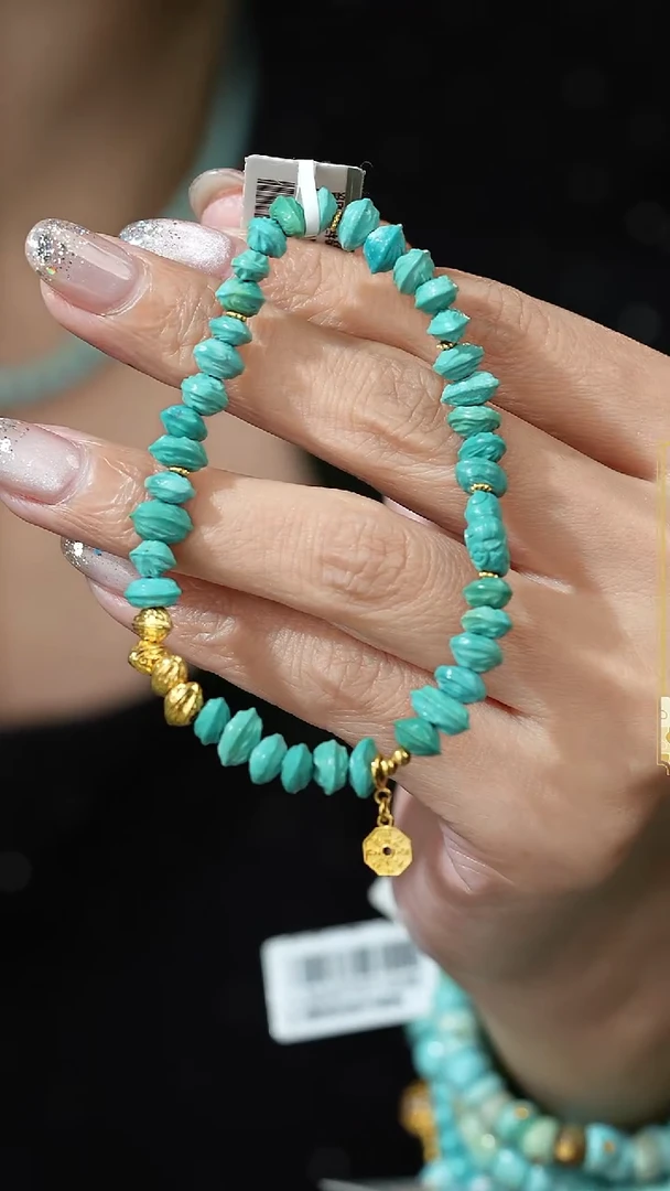 绿松石18K金镶嵌单圈U94（多样性发一件）