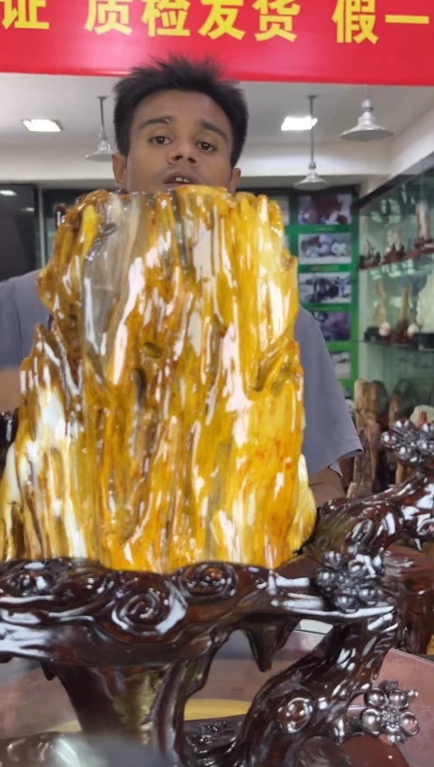 缅甸天然树化玉精品摆件