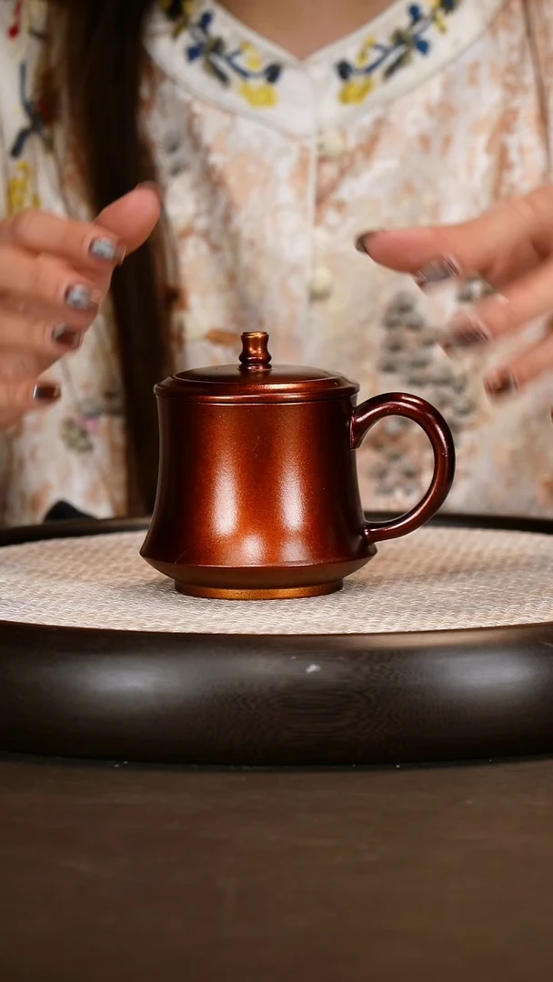 紫砂茶具贝壳烧盖杯