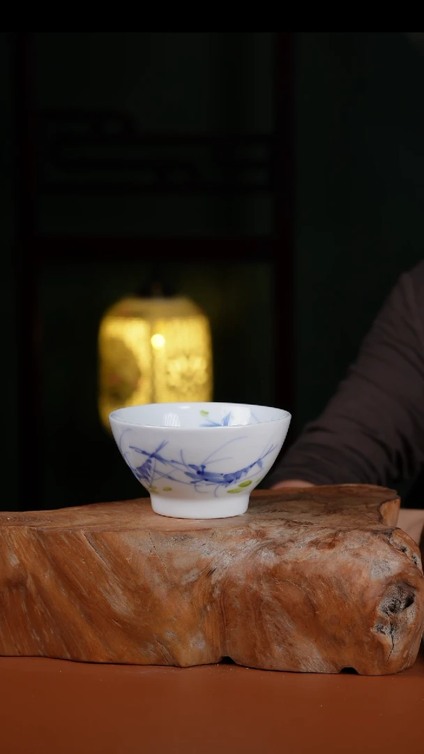 陶瓷景德镇高温釉中彩金钟碗直径12.5高7