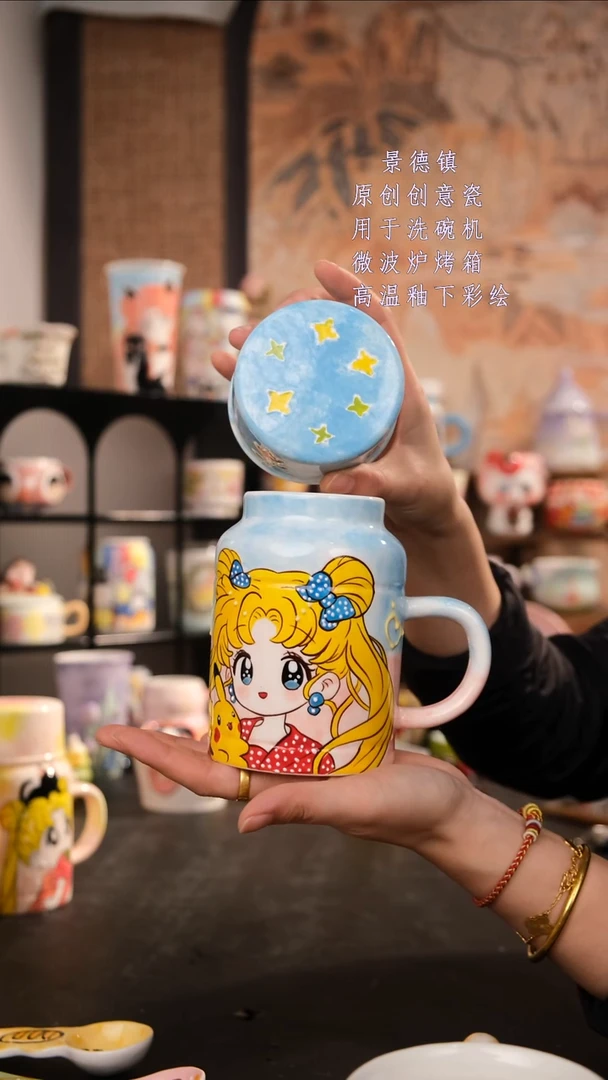 摆件陶旺的可以陶瓷手工手绘设计师款