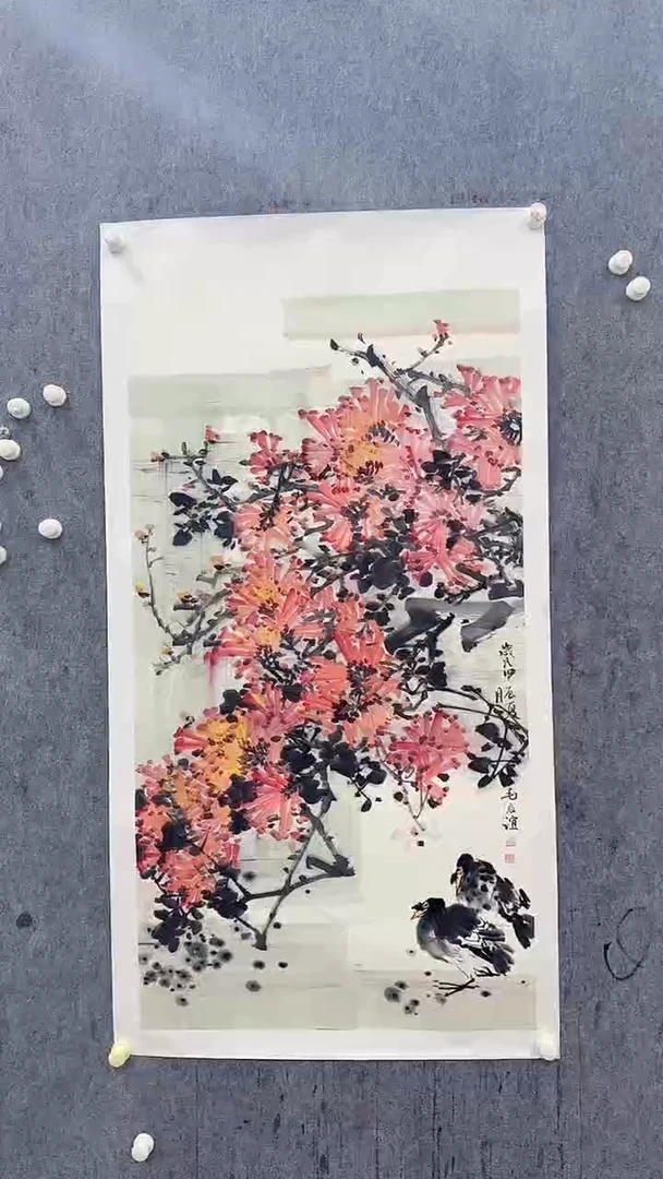 国画毛老师花鸟国画作品
