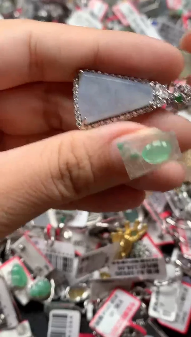 银S925镶嵌戒指翡翠天然A货缅甸翡翠