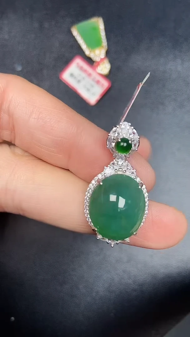 银S925镶嵌戒指翡翠1020