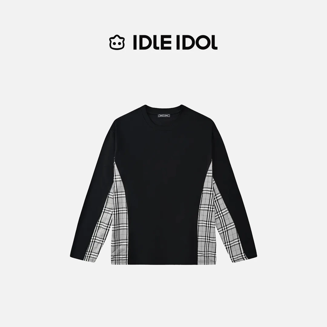 IDLE IDOL2024秋冬季新款拼色秋季圆领情侣卫衣新款潮牌百搭长袖