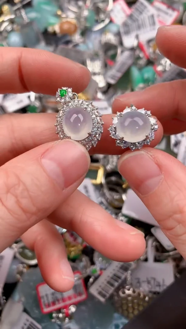 银S925镶嵌戒指翡翠888---10