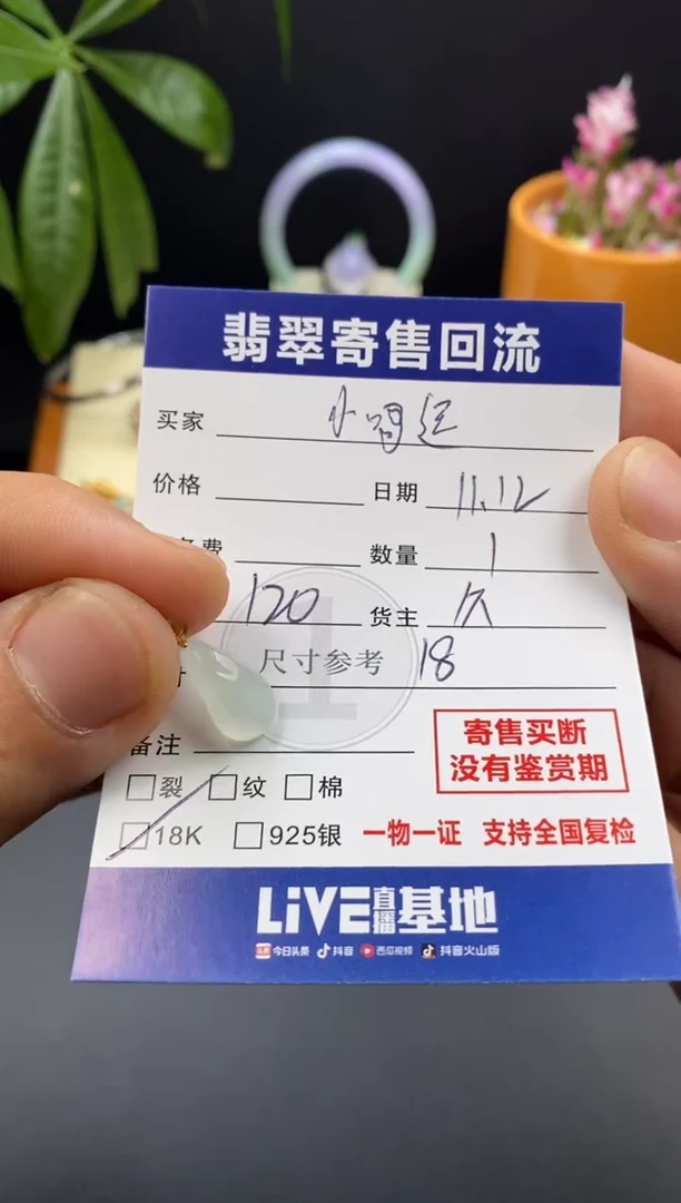 颈饰18K金镶嵌翡翠。***呀3000478