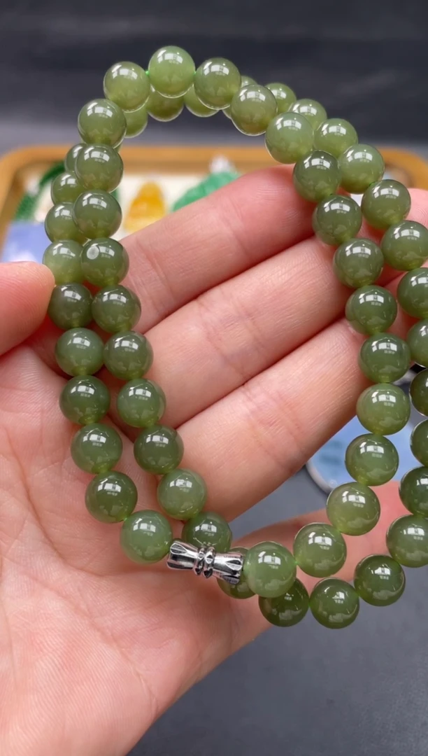 【闪购商品】和田玉珠串未镶嵌13...........