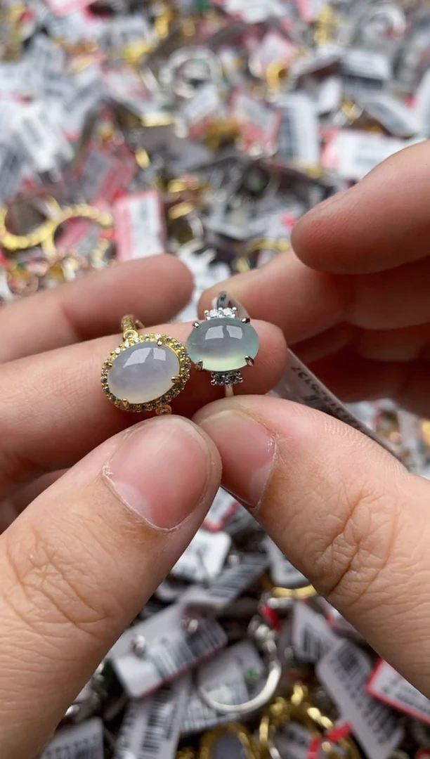 【闪购商品】翡翠戒指银S925镶嵌77777---1