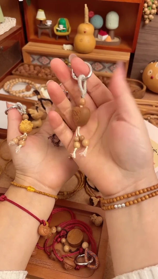 桃木小心挂件一物一拍