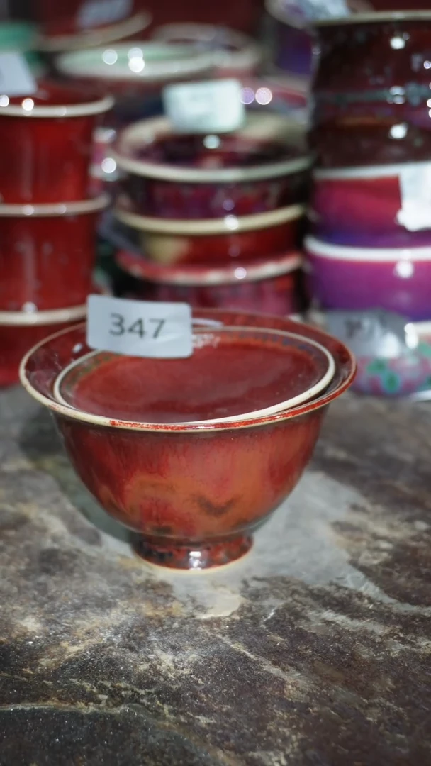 摆件陶精品窑变钧瓷茶器