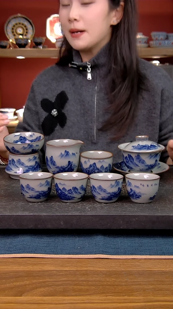 简装家用款8件套 老陶泥开片纹陶瓷茶具