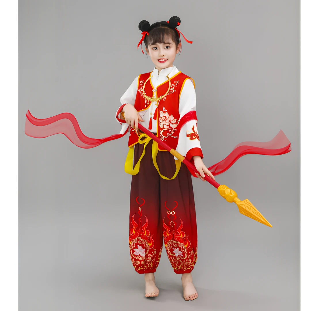 哪吒同款儿童套装之魔童降世服装COS衣服汉服新中式唐装日常可穿