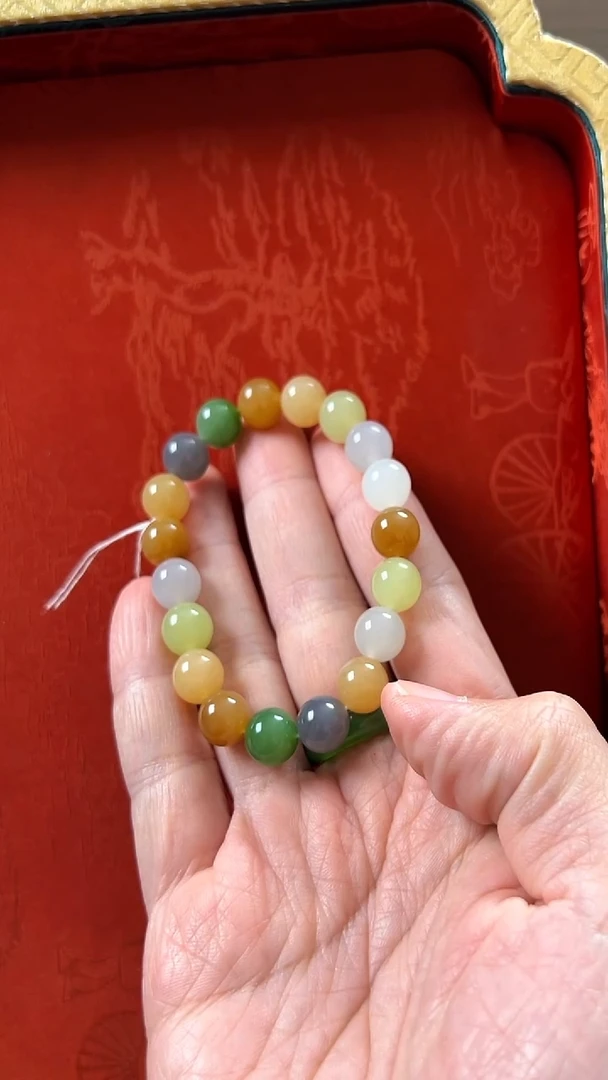 未镶嵌和田玉挂件糖果色多宝手串10mm珠径