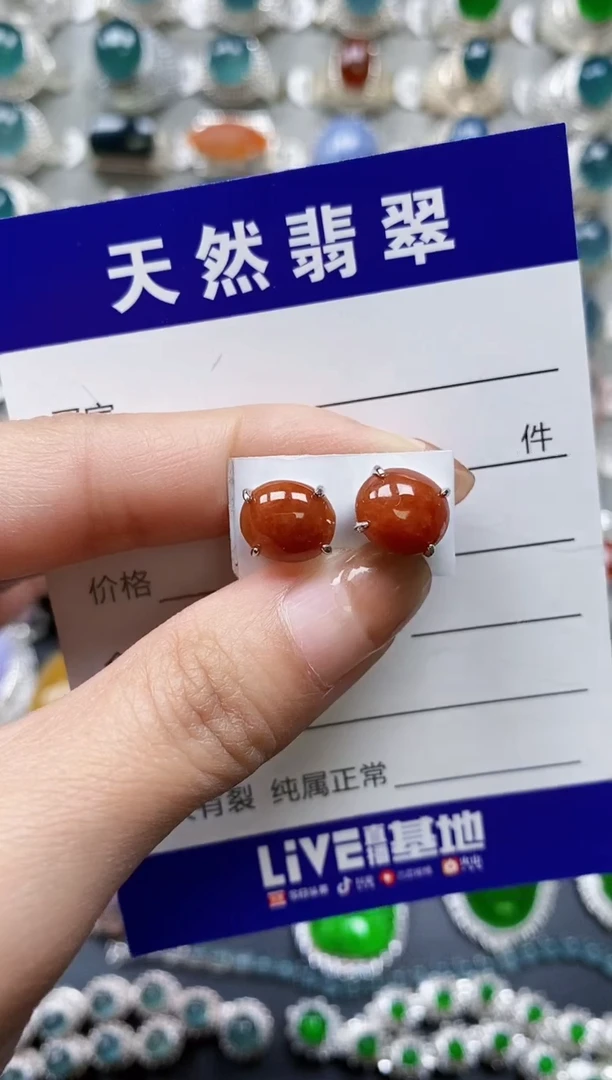【闪购商品】翡翠耳饰银S925镶嵌0661