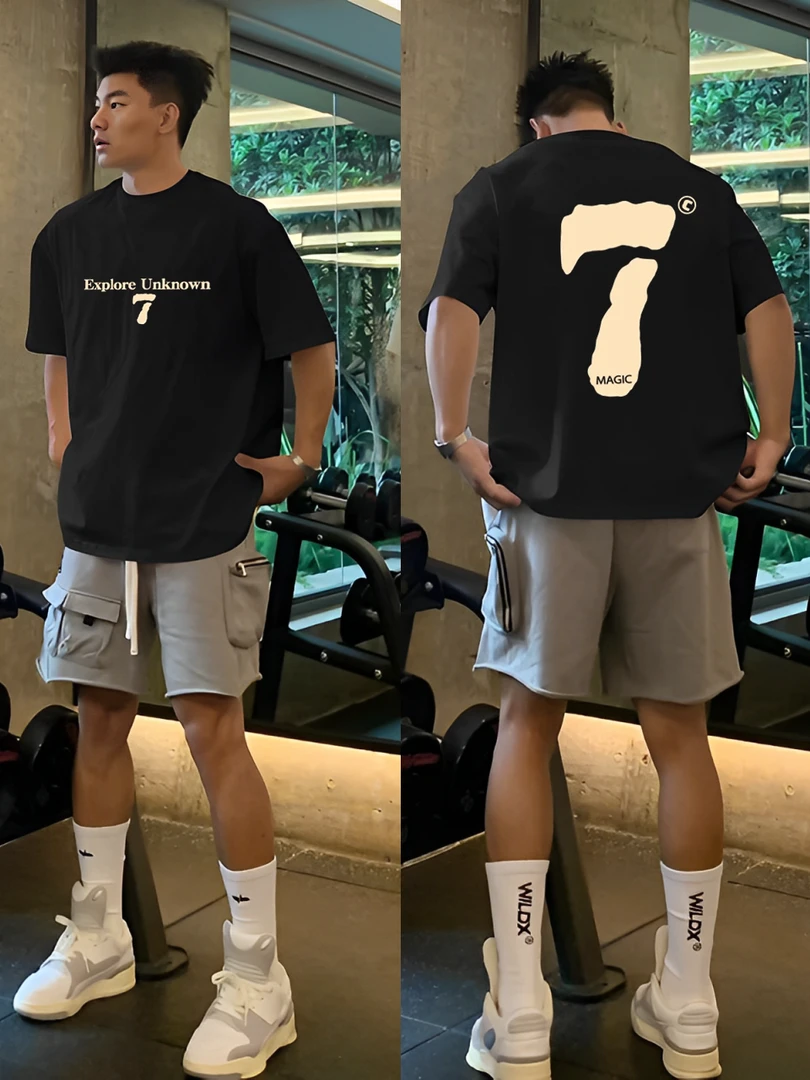 【重磅纯棉】2025新款美式简约短袖T恤cleanfit夏季宽松潮流百搭ins