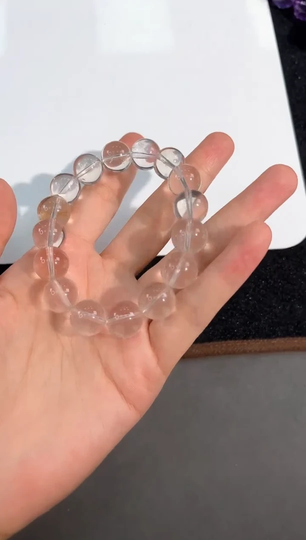 水晶手链未镶嵌6号PS99冰菊粉单圈13mm
