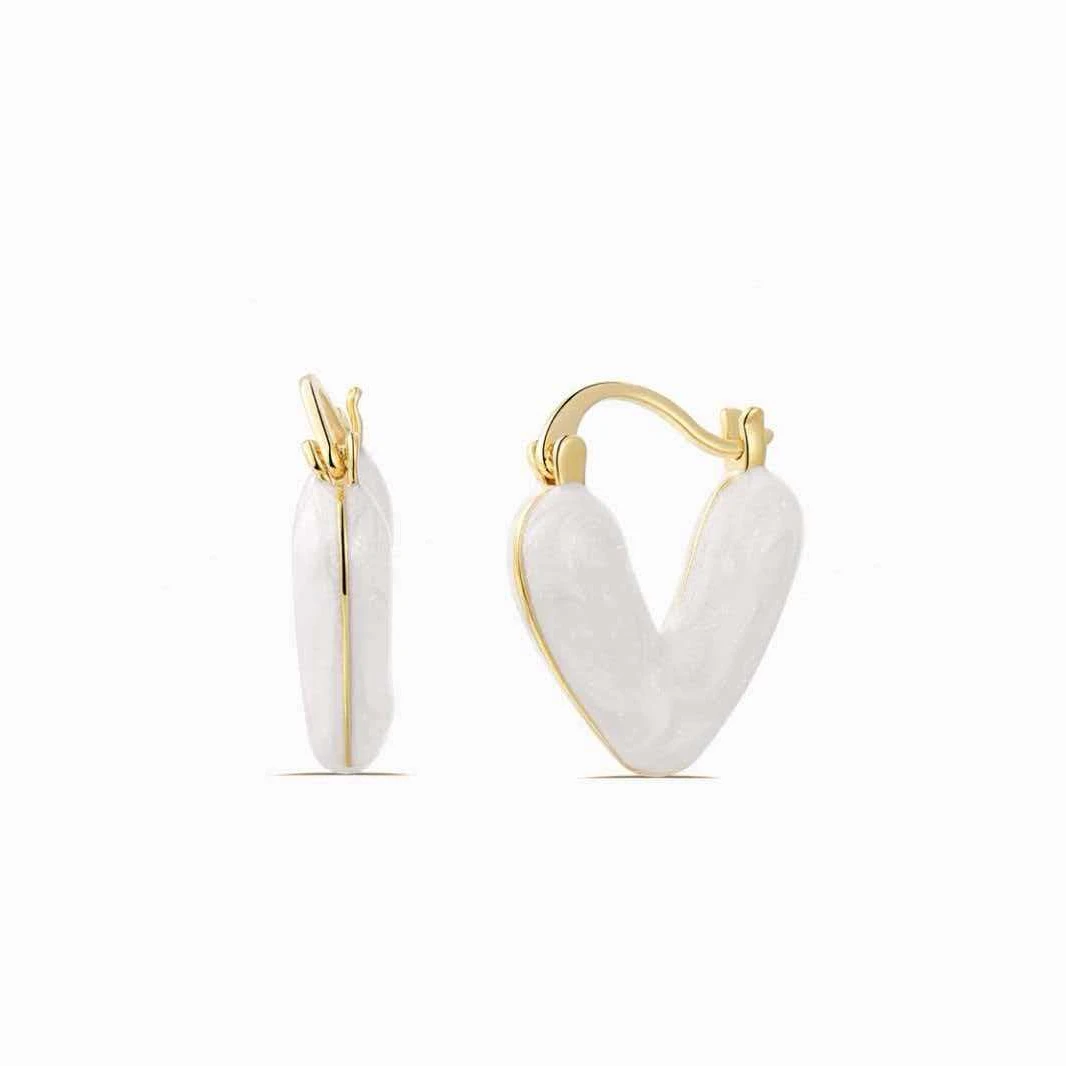 铜合金珐琅耳饰 YZ502688 星空流沙爱心 耳扣耳环