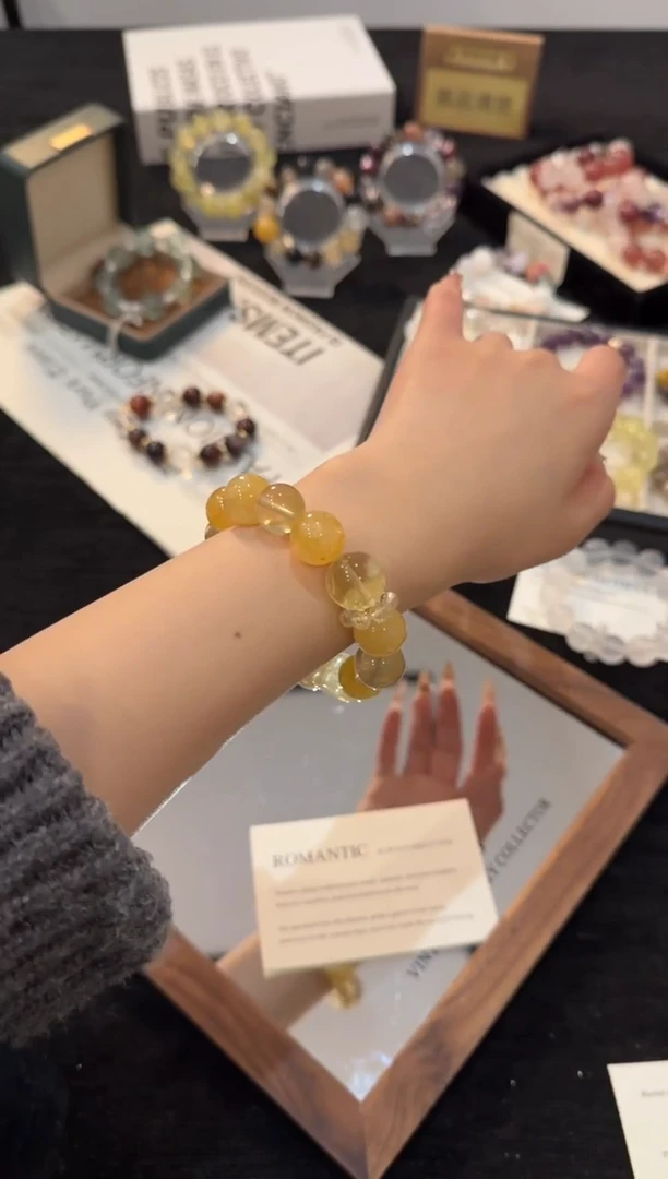 未镶嵌手链水晶黄水晶多宝x3223