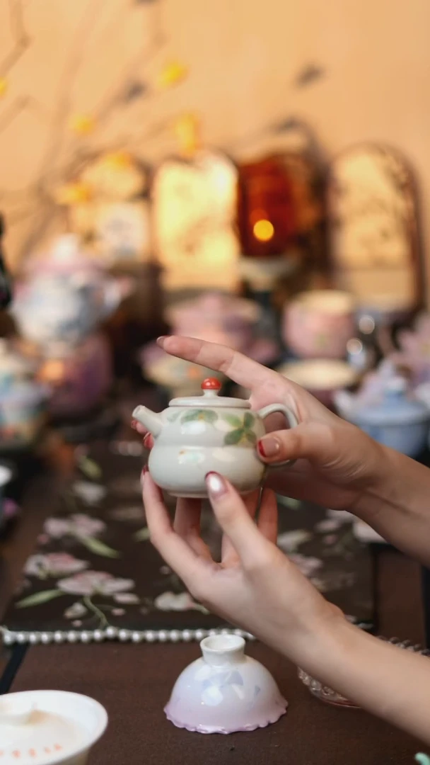 手绘桂花葫芦壶1