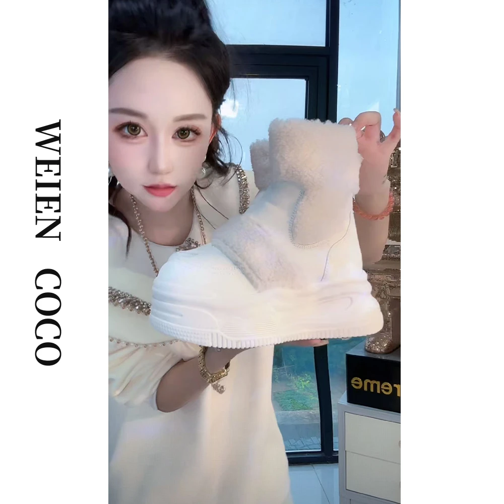 【薇恩COCO】时尚百搭粗跟中筒雪地鞋女士中筒靴子X6118