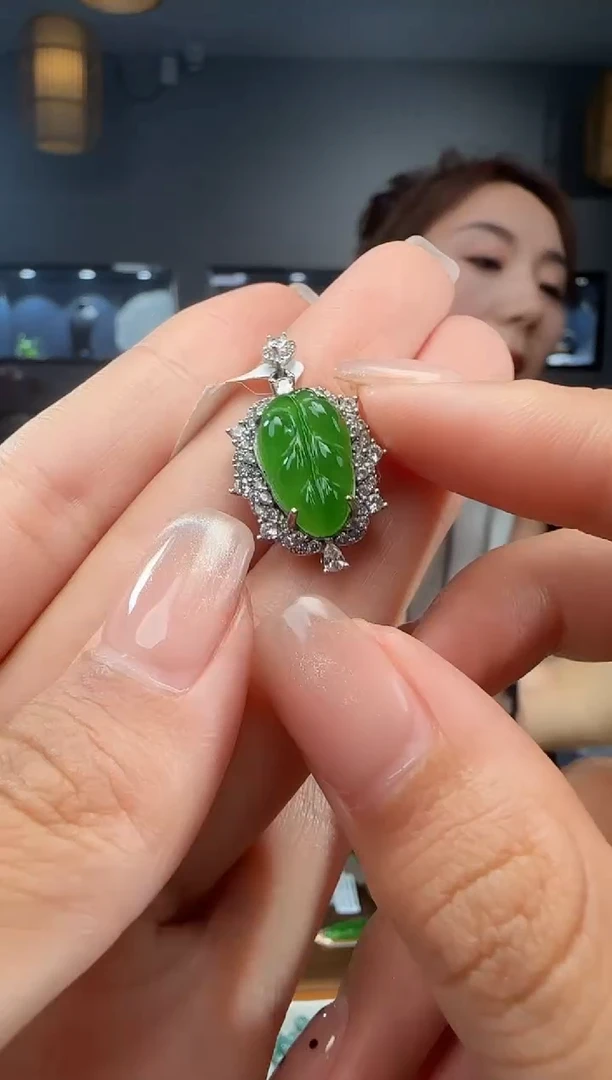和田玉银S925镶嵌吊坠(不含链)1