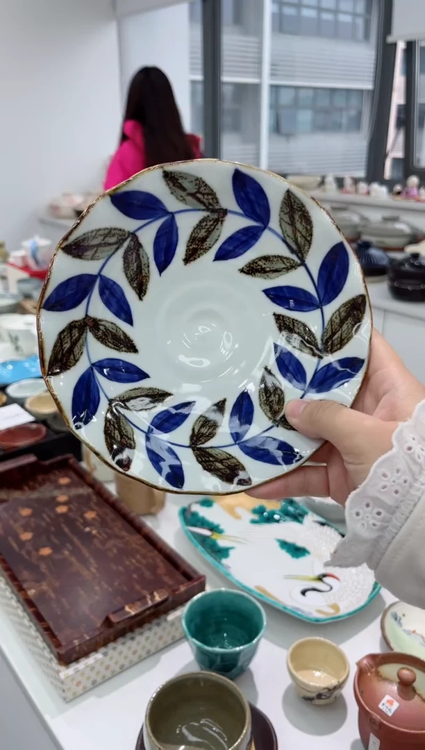 【闪购商品】瓷片孤品柳叶圆盘