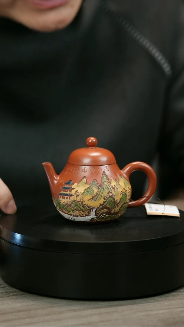 茶壶紫砂旺***室H2251赵翠虹山水彩绘秋水