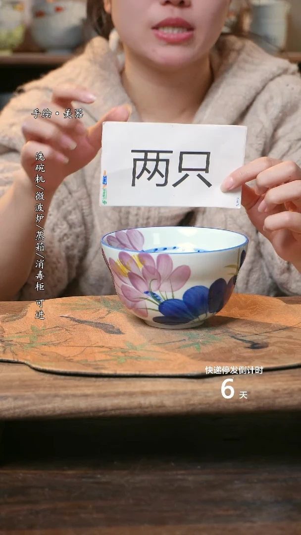 【闪购商品】碗2个景德镇高温瓷釉下瓷食品级D2867