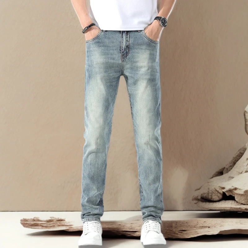 诺顿雷斯轻奢牛仔裤男士直筒修身新款夏季薄款休闲百搭舒适裤子