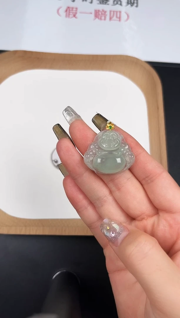 颈饰未镶嵌翡翠LH001翡翠高冰小佛（不含链）-2