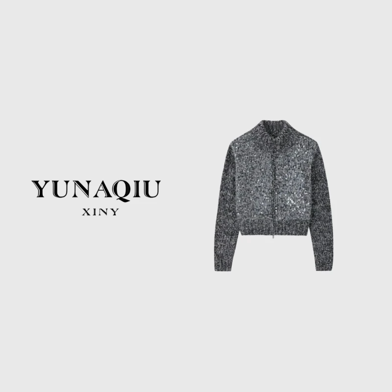 YUNAQIU-秋冬长袖时尚休闲百搭针织外套-8579