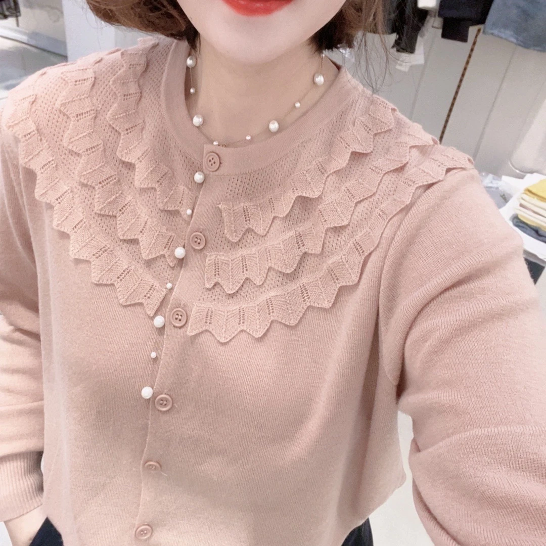 2025时尚花边针织衫