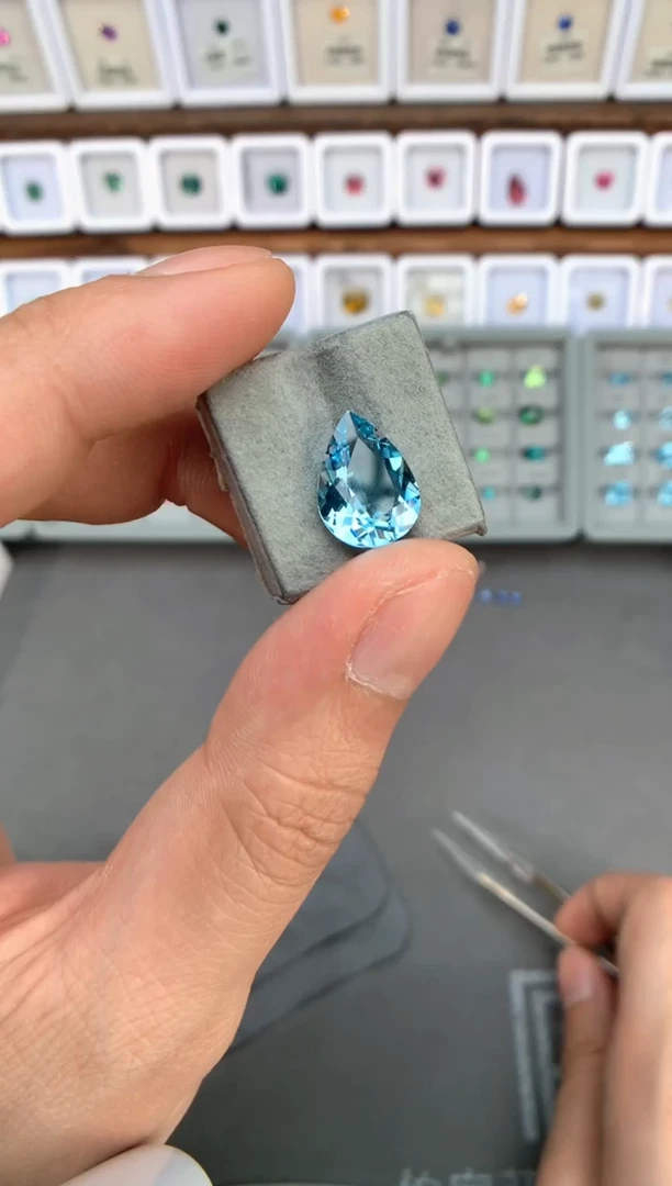 【闪购商品】定制海蓝宝石裸石未镶嵌5.61ct
