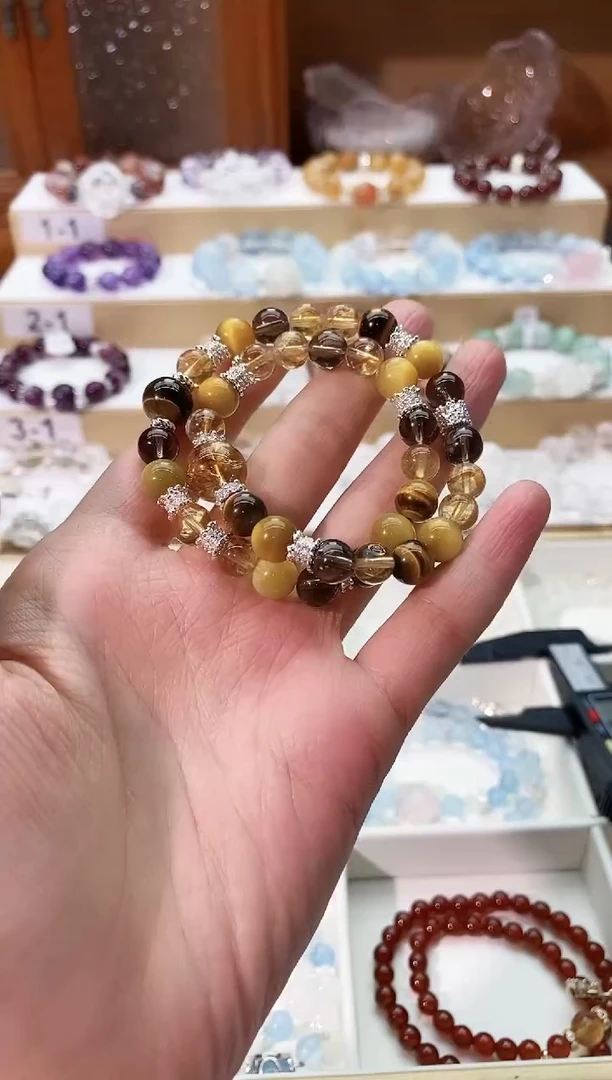 【闪购商品】水晶手串未镶嵌黄塔晶双圈手串