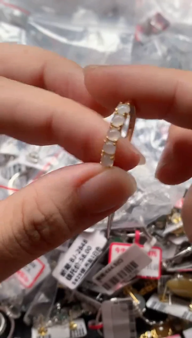 银S925镶嵌戒指翡翠天然A货缅甸翡翠