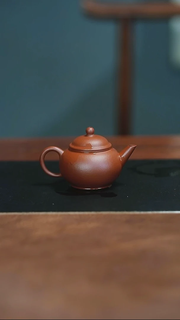 茶壶紫砂45CC小水瓶小煤窑生砂朱泥半手工内推