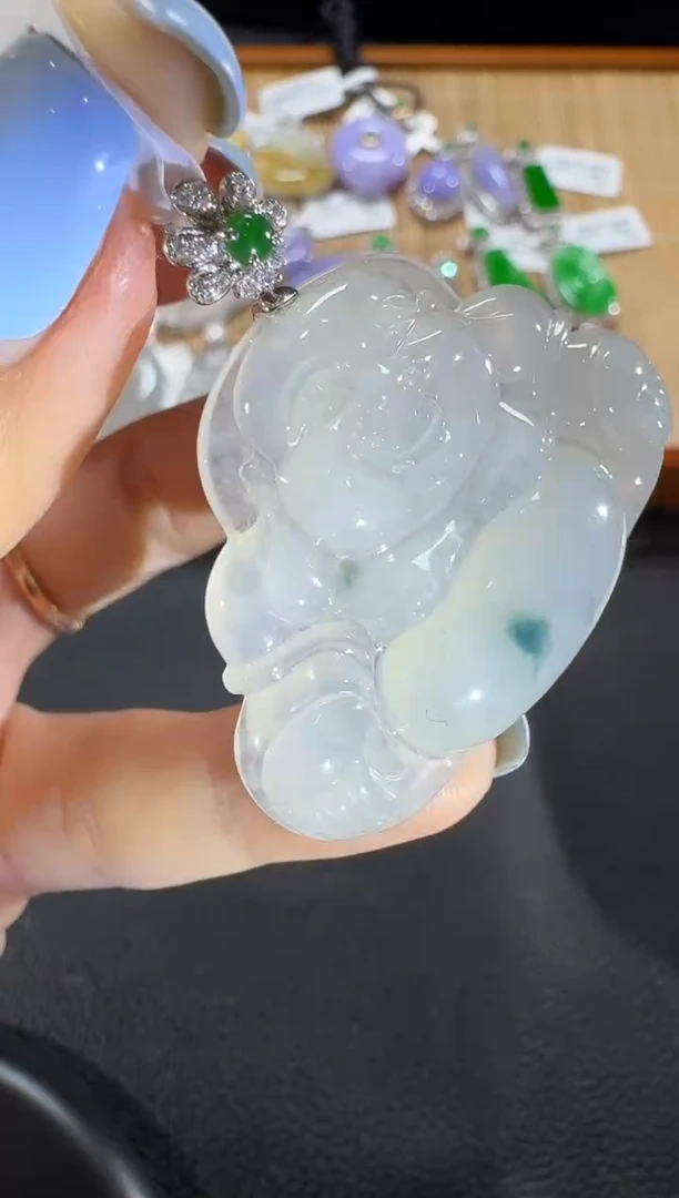 【闪购商品】翡翠颈饰18K金镶嵌【源头工厂】钻石镶嵌