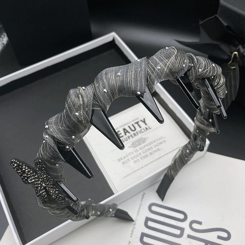 新款瑞丽风休闲风甜美网红带齿防滑发箍简约饰品手工日韩头箍发卡