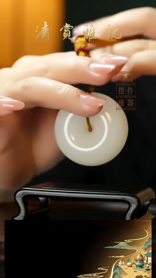玉《平安扣》手把件摆件