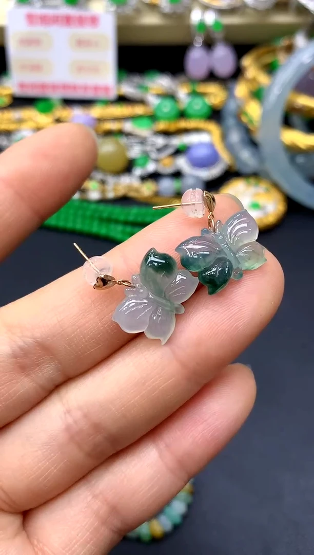 18K金镶嵌翡翠耳饰79-中国好珍宝