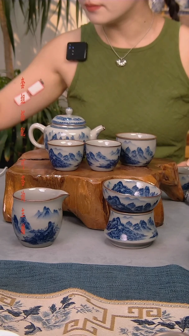 简装家用款6件套 老陶泥开片纹陶瓷茶具