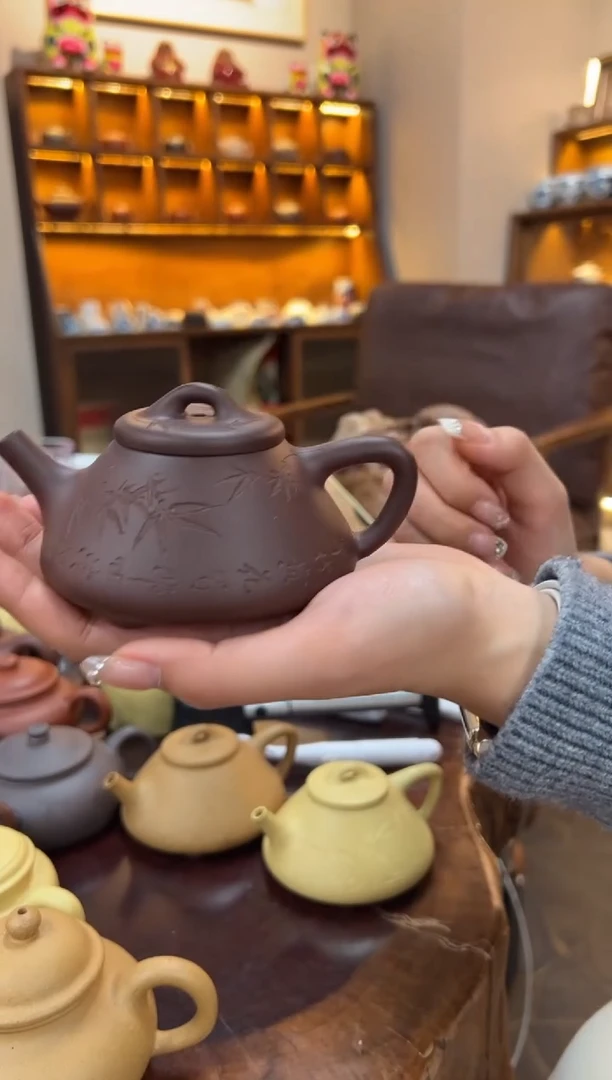 【闪购商品】紫砂茶壶【头哥手工壶】子冶石瓢底槽清刻绘