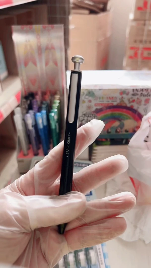 点石DS-0156按动中性笔0.5(黑色)子弹头_黑杆 1支