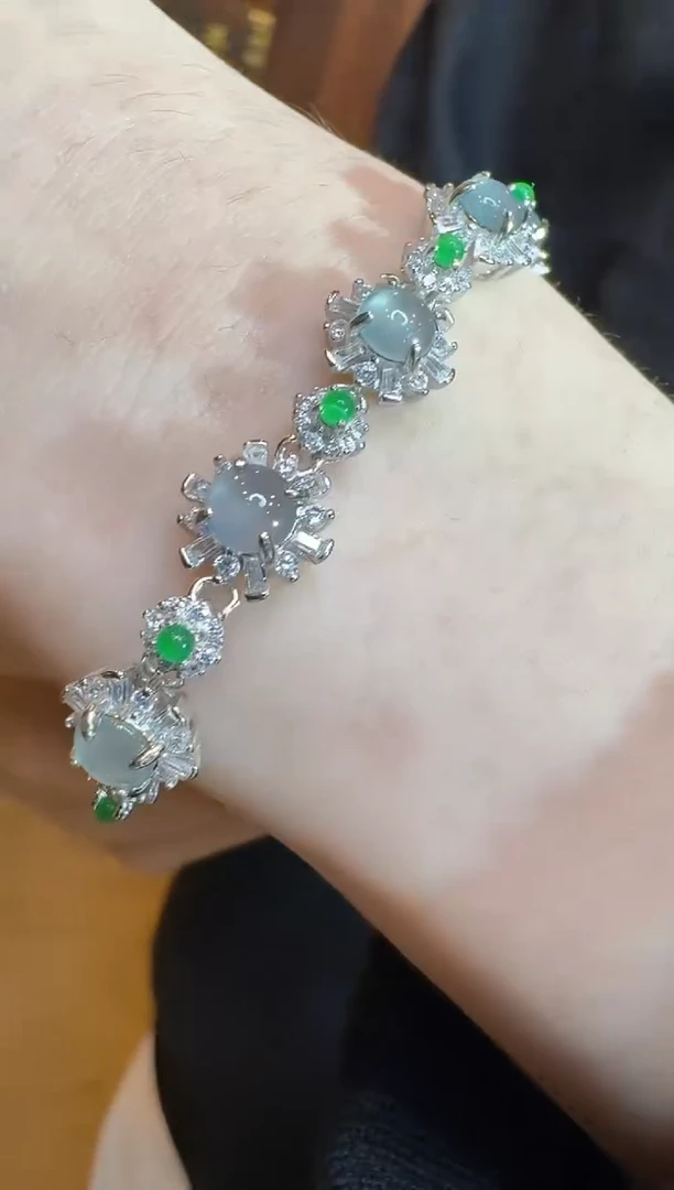 【闪购商品】翡翠手链银S925镶嵌多样性团购发一件