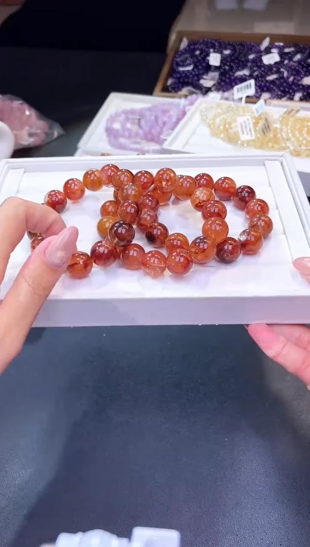 /未镶嵌水晶多样性发一胶花手串16mm