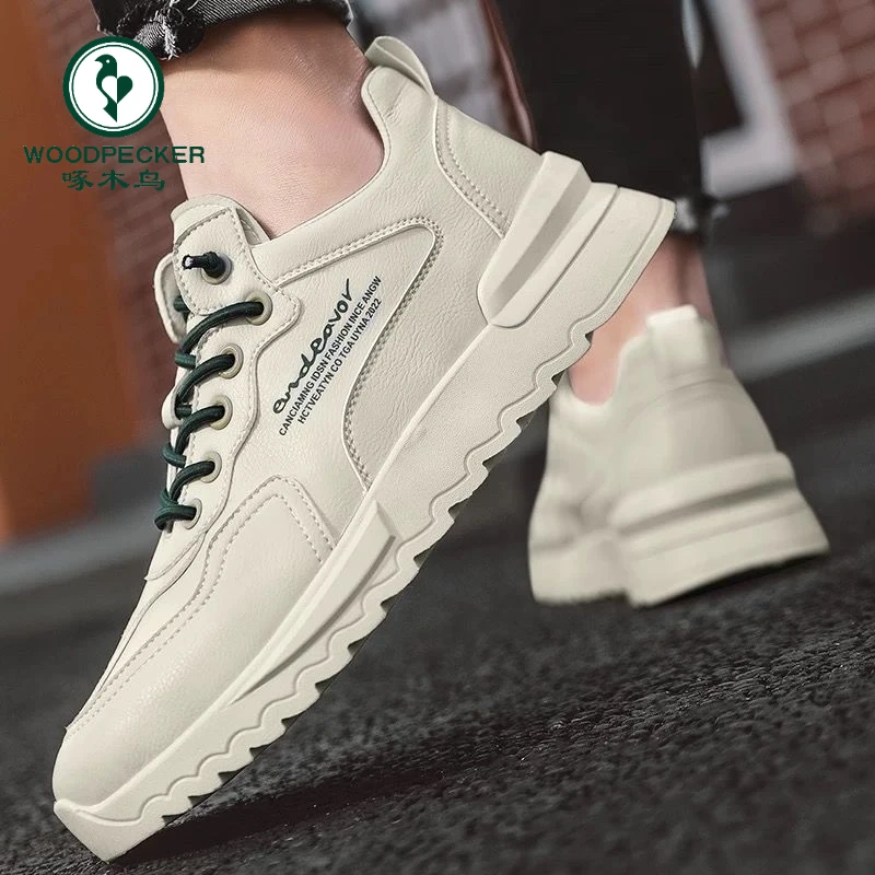 【正品】啄木鸟男鞋春季潮流透气运动休闲鞋男士百搭厚底增高老爹鞋