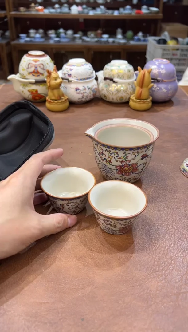 真的很便宜会开片的旅行茶具